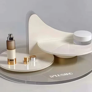 Customized Modern Eco friendly Acrylic LED Desktop Display Stands for Beauty Products and Cosmetics