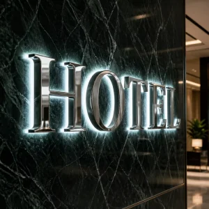 Customized Outdoor Indoor Light up Letter 3D Channel Letter Metal Mirror Surface LED Backlit Letter Sign