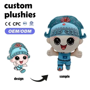Customized Personal Image Eco-friendly Super Soft Cotton PP Cotton Plush Doll Character Designer Toys Stuffed Mascot Plushies