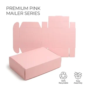 Customized Pink Packaging Box Foldable Corrugated Paper Mailing Box Holiday Gift and Skincare Outer Packaging Box Printing