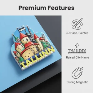 Customized Printed Resin Magnet Tallinn Cathedral Estonia Vintage Travel Souvenir Ideal Gift for Friends