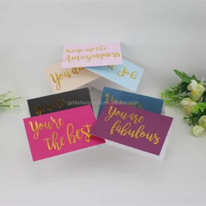 Customized Printing Foiling Partner Card Blank Greeting Cards and Encourage Greeting Cards Thank You Cards