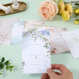 Customized Printing Invite Elegant Floral Wedding Bridal Shower Party Invitations Card With Envelope
