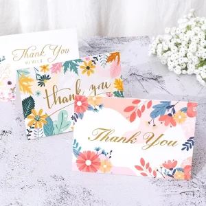 Customized Printing Luxury Origami New Year Thank You Greeting Cards with Envelope for Gift