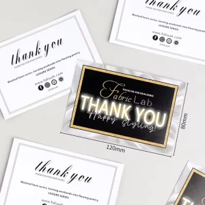 Customized Printing Small Business Card Gold Foil Thank You Cards Jewelry Care Cards