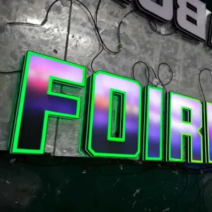 Customized Seamless Design Liquid Acrylic 3D RGB Full Color Letter Sign for Grocery Store Outdoor Signage
