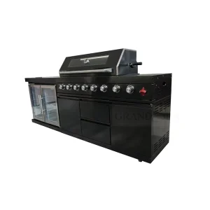 Customized Stainless Steel Summer Design Black Modular Outdoor Kitchen Cabinet