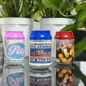 Customized Stickers 95 100 135 300ml Plastic Empty Soda Can POP 3.5g Flower Gummy Candy Packaging Plastic Soda Can Jars