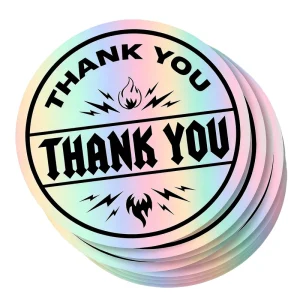 Customized Subsurface Laser PET Stickers Holographic-Sheen Iridescent Diffraction for Futuristic Branding Decals
