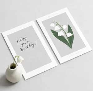 Customized Thank You Card for Business Gratitude Greeting Card Simple Elegant Design Handwritten Floral Decorative Card