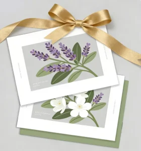 Customized Thank You Card for Business, Simple Elegant Floral Greeting Card