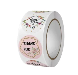Customized Waterproof Adhesive Sticker Packaging Labels UV Printed ‘Thank You’ Logo Sealed Gift Craft Transfer Printing Label