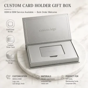 Customized Waterproof Business Cards Holder Cardboard Wallet Gift Box Sponge Lining Custom Luxury Packaging for Credit