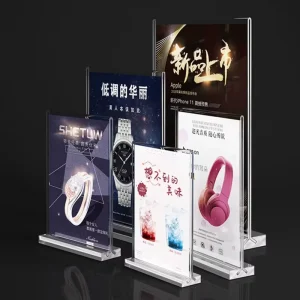 Customizedhotel Restaurant Menu Holder Stand Poster Wine Price List Desktop Advertising Acrylic Display Stand