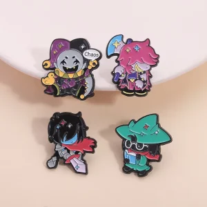 Cute Anime Clown Painted Die Cast Zinc Alloy Enamel Customizable Custom Logo Brooch Cartoon Game Character Souvenir Accessories
