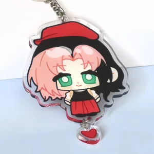 Cute Anime Girl Plastic Keychain Custom Cartoon Character Design Soft PVC Figure Bag Charm for Women Girls