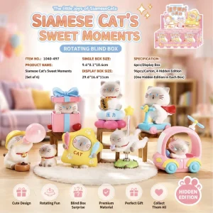 Cute Cartoon Cat Daily Life Mini Figurine Blind Box Resin Animal Collectible Home Decoration Gift with Original Packaging