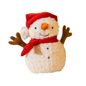 Cute Christmas Snowman Plush Doll Soft Stuffed Toy Holiday Decoration Stress Relief Gift for Kids