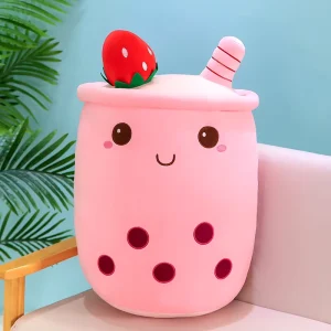 Cute Soft Bubble Boba Milk Tea Cup Shaped Anime Plush Stuffed Toy PP Pearl Pearl Cup Shape Toy Stuffed