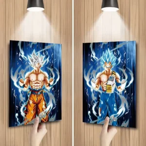 DBS Ultra Instinck Goku Vegeta Anime 3D Lenticular Poster Cartoon 3D Wallpaper 3D Lenticular Flip Picture Wall Art Decor