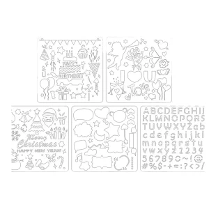 DIY Box Themed Album Painting Graffiti Border Ruler Plastic Stencil Sheet
