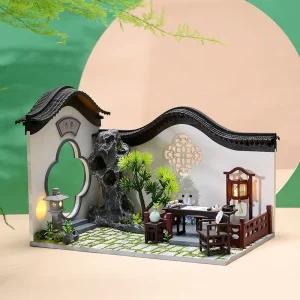 DIY Cabin Chinese Style Ancient Architecture Wood Assembled Model Toy Ornaments Creative Gifts for Boys Girls Over 14 Years Old