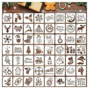 DIY Christmas Pattern Painting Stencils Templates for Scrapbooking Drawing Wall Floor Decor