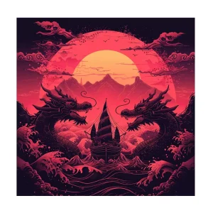 DIY Dragon Castle Square Japandi Animal Diamond Painting Kit Handpainted Europe America Style for Home Landscape Design