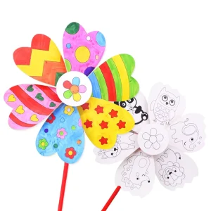 DIY Handmade Paper Windmill Painting Toy with Gravure Printing and Creative Design for Promotional Welcome Gifts