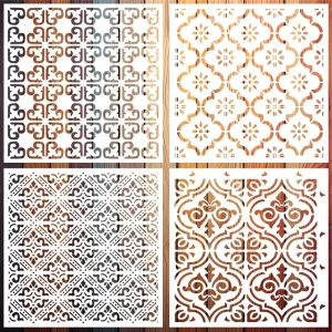 DIY Home Decoration 12×12 Inch Stencils for Painting on Wall Floor Reusable Stencils Painting Template Set