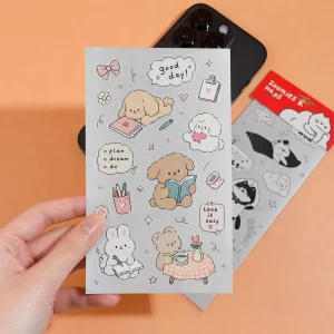 DIY Miniature Scenes Sticker Vinyl Waterproof Eco Friendly Cartoon Kiss Cut Transparent Stickers for Custom Mini Room
