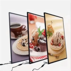 DX-2401-27 A1-A4 Wall Mounted LED Light Box Menu Temper Glass Poster Frame Advertising Sign