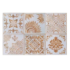 Damask Vintage Pattern Reusable Plastic Custom Airbrush Wall Stencils for Wall Painting Template for Furniture