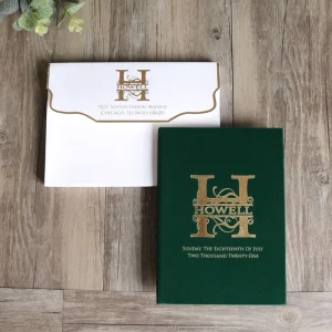 Dark Green Velvet Hardcover Wedding Invitation 3D Envelopes Gold Mirror Acrylic Cards Cross Music Angel Handmade