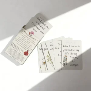Delicate Floral Illustration Messages Affirmation Daily Inspirational Oracle Cards Mindfulness Spiritual Women Gift