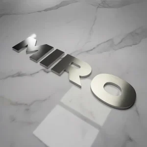 Designer Stainless Steel Lettering Custom Crafted Metal Logo for Flagship Store Premium Business