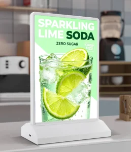 Desktop Rechargeable A4 Acrylic LED Light Box Sign Holder Double Sided Table Tent Display