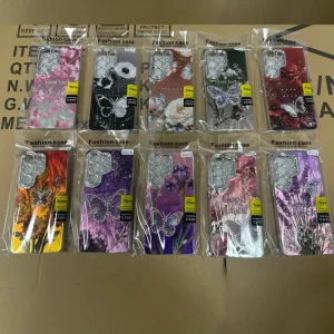 Diamond Butterfly Mobile Phone Cover for Iphone Samsung Huawei Oppo Xiaomi Floral Painting