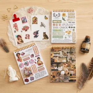Diary Notebook Stickers Retro Collage Urban Architecture Flower Theme Scrapbooking Hand Account Decoration Paper