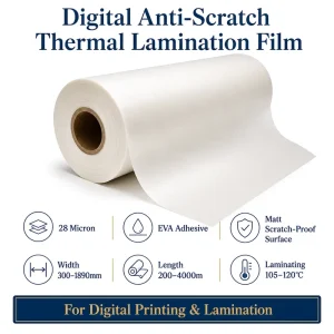 Digital Anti Scratch Thermal Lamination Film 28 Micron Scratch Proof Matt Finish EVA Adhesive Film for Digital Printing