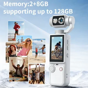 Digital Camera 4K Pocket Mini Vlogging 2.0″ IPS Touch Screen 180° Rotating Dual Lens Auto Focus Face Tracking OEM ODM