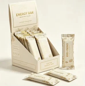 Digital Printed Custom Logo Back Side Sealed Packaging Bag Chocolate Energy Bar Plastic Wrapper Pouch With Outer Display Box