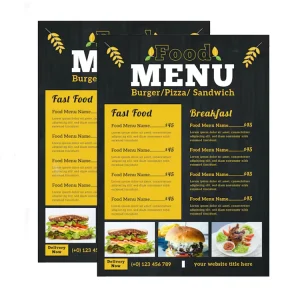 Digital Printing Custom Perfect Binding Laminated Cardboard A3 A4 A5 3 Fold Restaurant Menu Printing
