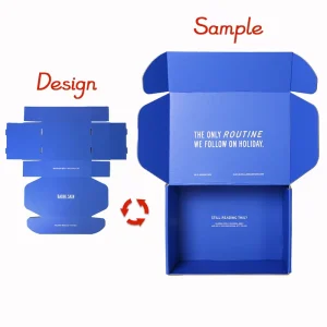 Digital Printing Deign Letter Logo Blue Corrugated Rigid Emballage Paperboard Mailer Boxes Custom Other Beauty
