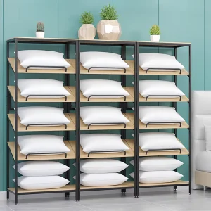 Direct Manufacturer Display Rack Industrial Style Multi layer Storage Metal Frame Wood Shelf Anti slip Retail Store Display
