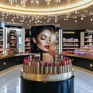 Display High End Customized Wooden Modern Shop Retail Shelving Showcase Counter Design Cosmetics Display Racks and Stand