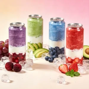Disposable PET Can INS Style Container Lid Sealable Screen printed Label Plastic Jar for Cold Beverages Milk Tea Sparkling Water