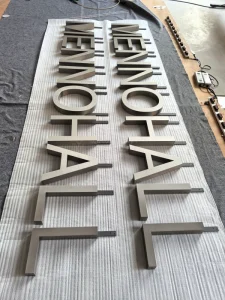 Double-Sided 304 SS Brushed Letters, Matte Anti-Fingerprint Protection, Precision-Welded Sign for Storefronts