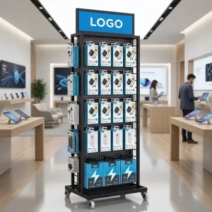 Double-Sided Adjustable Portable Metal Wire Accessory Display Stand