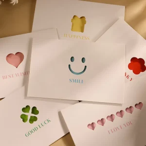 Double Sided Folded Custom Paper Greeting Cards Thank You Card for Small Business Festive Birthday Best Wishes Message Postcard